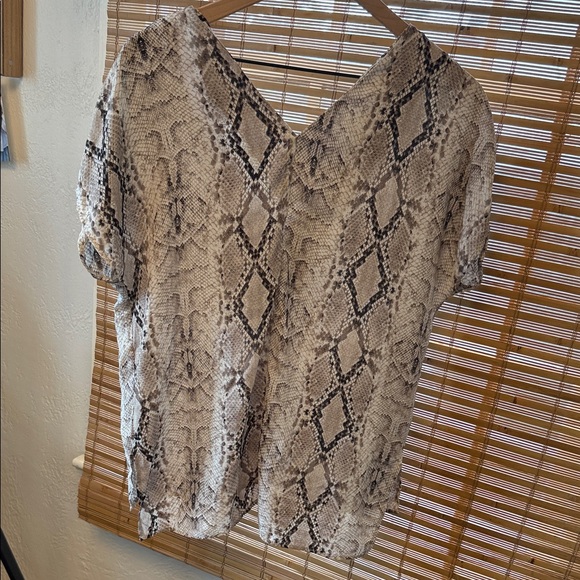 The Impeccable Pig Snakeskin V-Neck Blouse - Picture 3 of 3